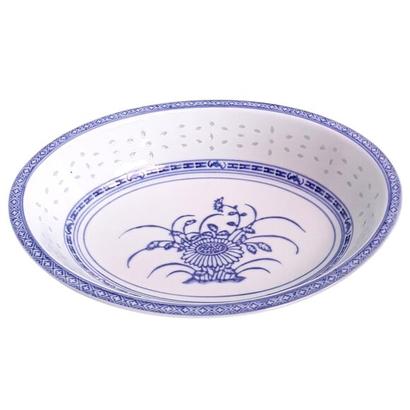 4 TIENSHAN Chrysanthemum Rice Grains Pattern Blue and White Bread/Butter Plates - Picture 2 of 7